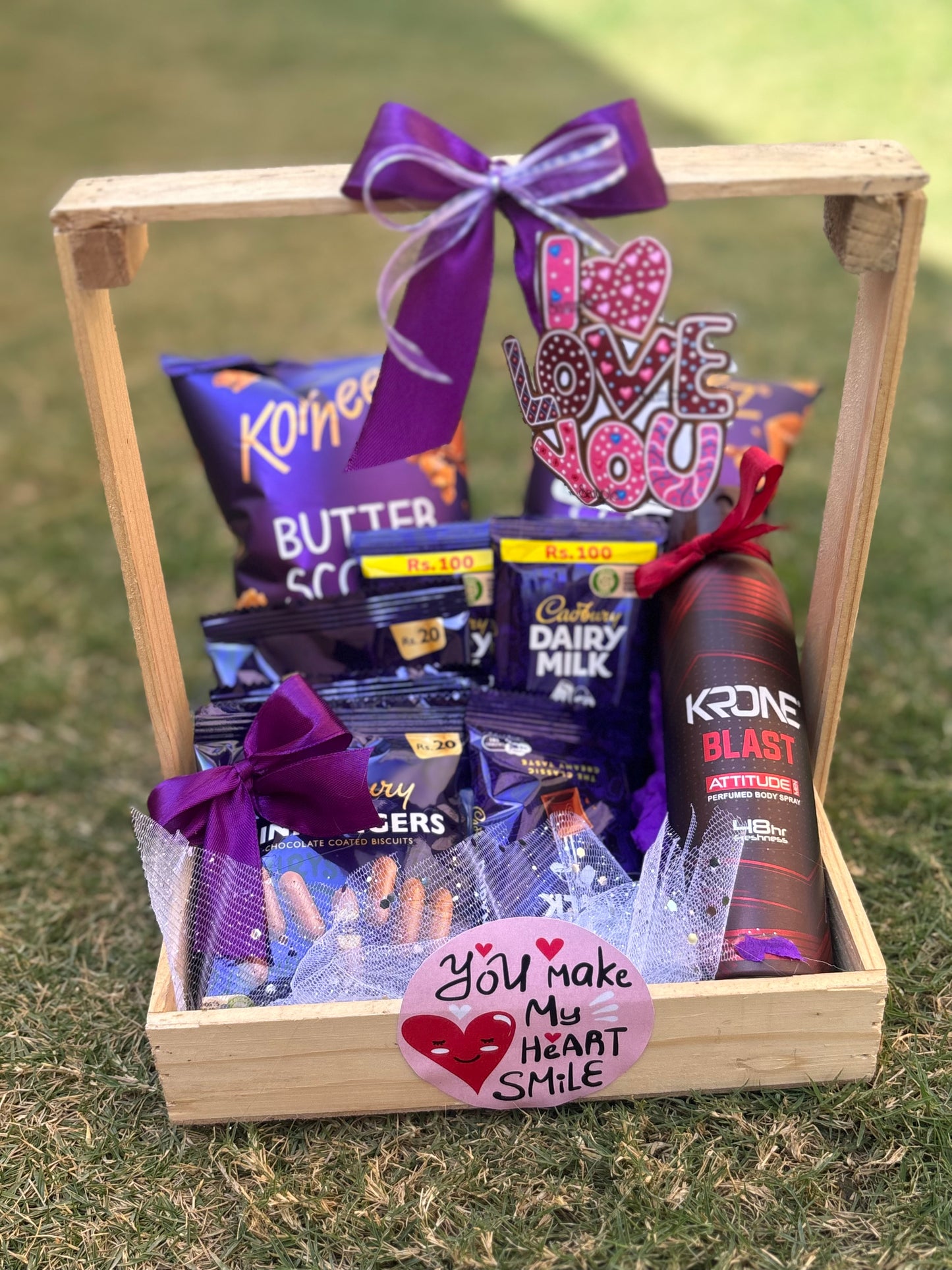 PURPLE THEME BASKET FOR HIM