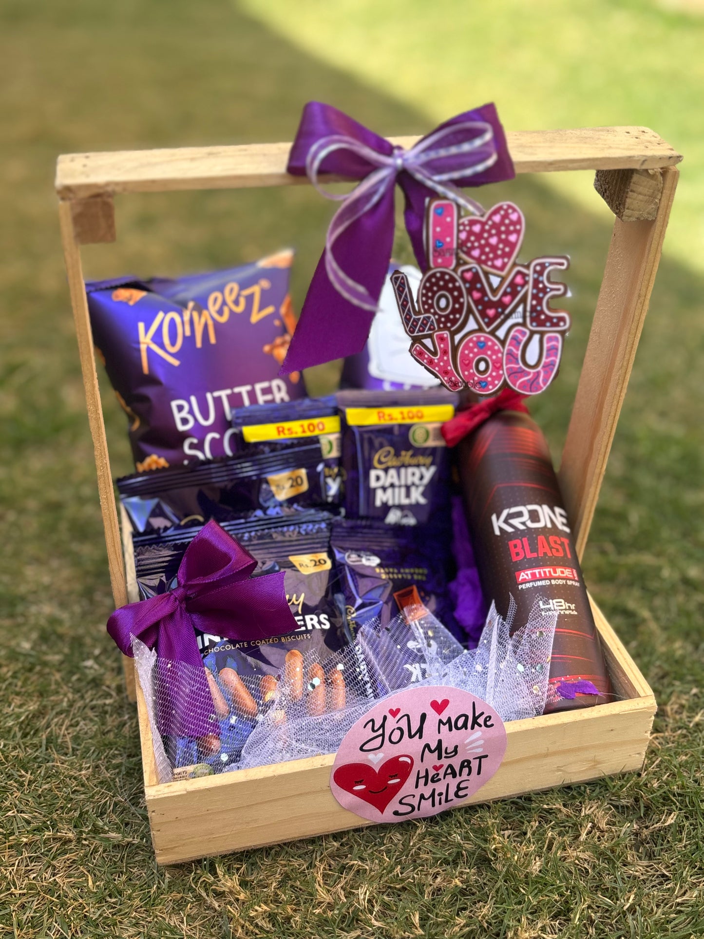 PURPLE THEME BASKET FOR HIM