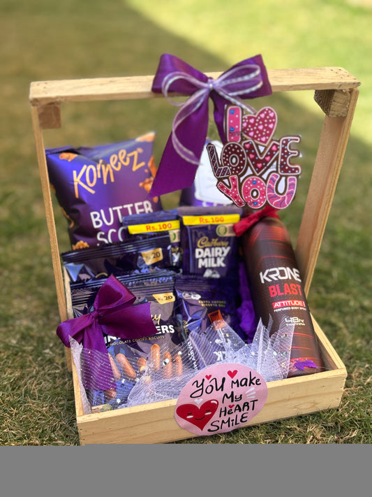 PURPLE THEME BASKET FOR HIM